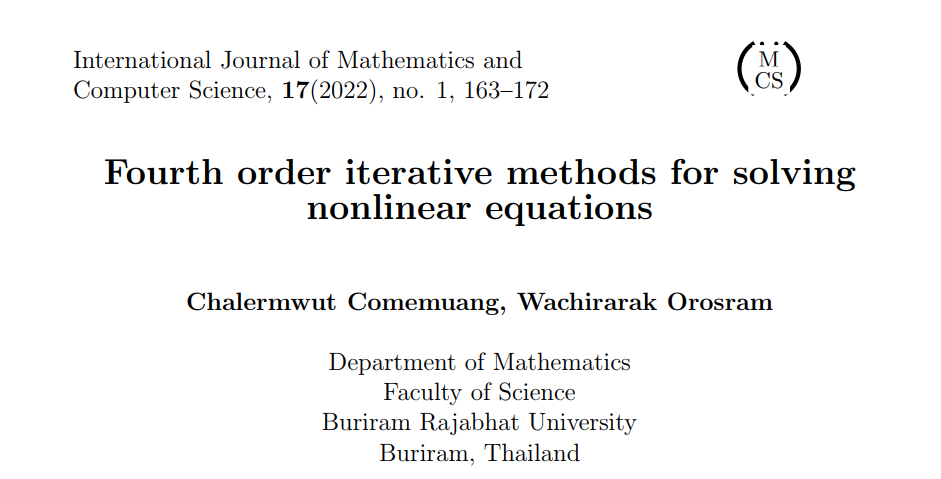 Fourth order iterative methods for solving nonlinear equations